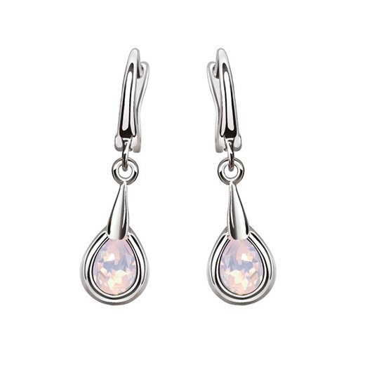 Rodowane srebrne kolczyki z kryształami Swarovski K3 2095 : Kolor - Rose Water Opal Polcarat Design   