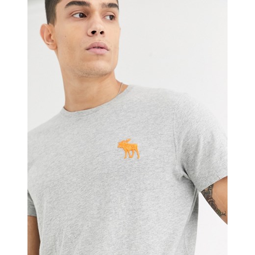 Abercrombie & Fitch – Szary melanżowy t-shirt z dużym logo  Abercrombie & Fitch S Asos Poland
