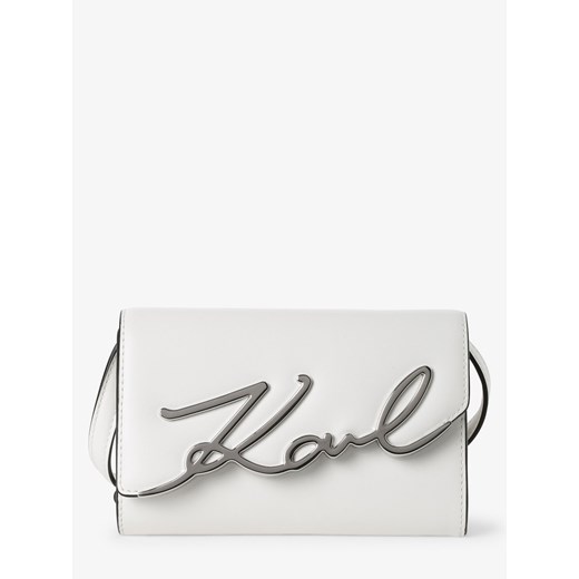 KARL LAGERFELD - Damska torba na ramię ze skóry, biały  Karl Lagerfeld One Size vangraaf