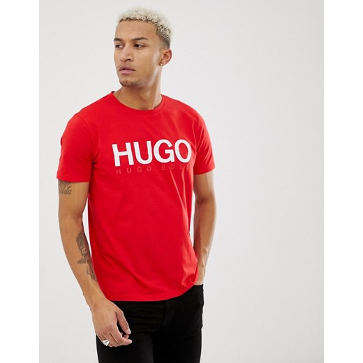 HUGO Dolive-U3 – Czerwony t-shirt z logo Hugo Boss  M Asos Poland