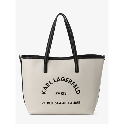 KARL LAGERFELD - Damska torba shopper ze skóry, beżowy  Karl Lagerfeld One Size vangraaf