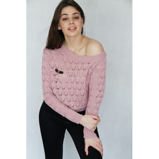 Sweter damski Endoftheday różowy z bawełny 