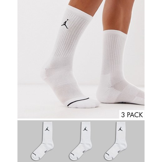 Nike – Jordan – Zestaw 3 par białych skarpetek sportowych z logo Jordan  L Asos Poland