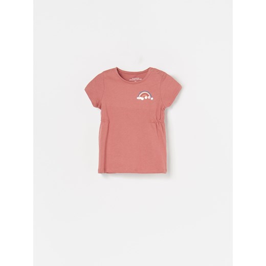 Reserved - Koszulka z elastycznymi wstawkami - Różowy Reserved  80 
