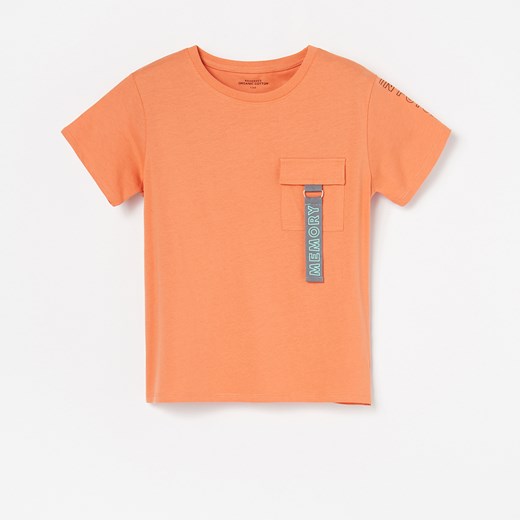 T-shirt chłopięce pomarańczowa Reserved bawełniany 