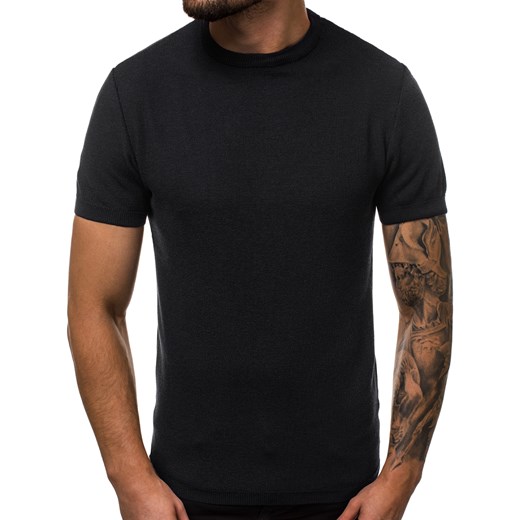 Czarny t-shirt męski Ozonee casual 