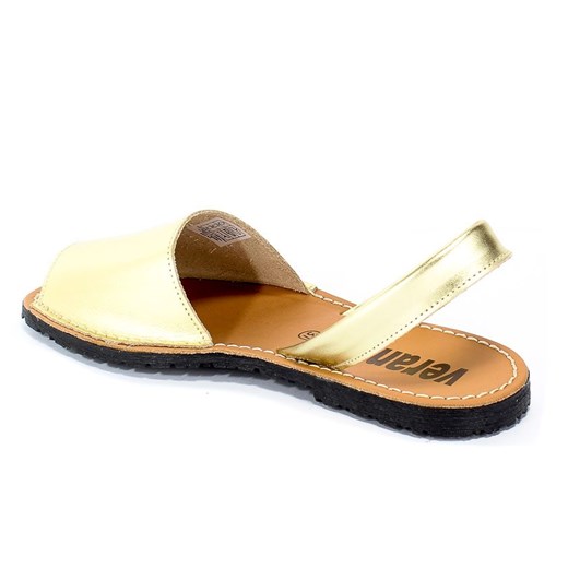 Sandały damskie złote Verano skórzane 
