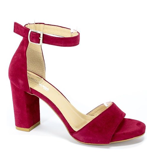 Fioletowe sandały damskie Euro Moda skórzane 