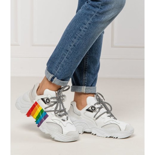 Buty sportowe damskie białe N21 na platformie młodzieżowe sznurowane 
