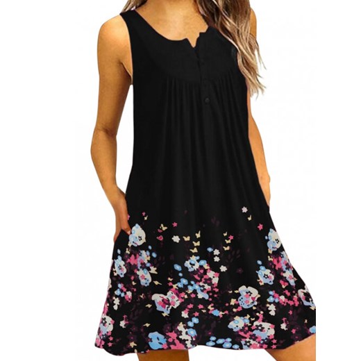 BEACH FLORAL DRESS KATHERINE black Elegrina  S 