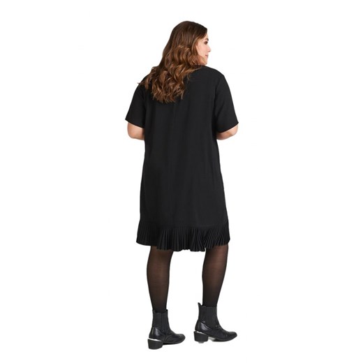 Sukienka Zizzi z okrągłym dekoltem z krótkim rękawem czarna 