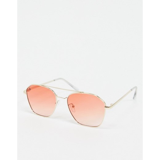 Jeepers Peepers – Kwadratowe okulary przeciwsłoneczne z różowymi szkłami  Jeepers Peepers No Size Asos Poland