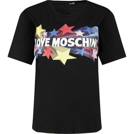 Bluzka damska Love Moschino w stylu młodzieżowym z krótkim rękawem z okrągłym dekoltem 