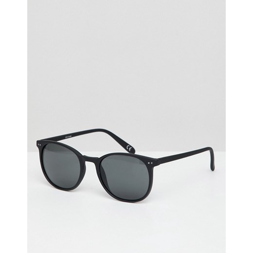 ASOS DESIGN – Czarne kwadratowe okulary przeciwsłoneczne z tworzywa sztucznego o matowym wykończeniu z przyciemnianymi szkłami-Czarny