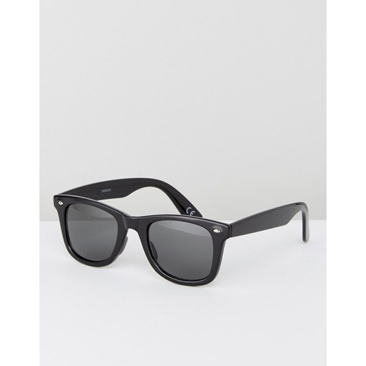 ASOS DESIGN – Czarne kwadratowe okulary przeciwsłoneczne z tworzywa sztucznego z cieniowanymi szkłami-Czarny