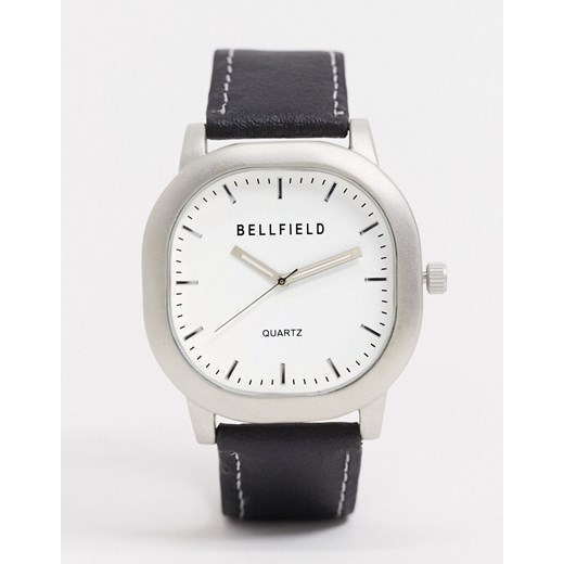 Bellfield — Kwadratowy zegarek z białą tarczą-Czarny