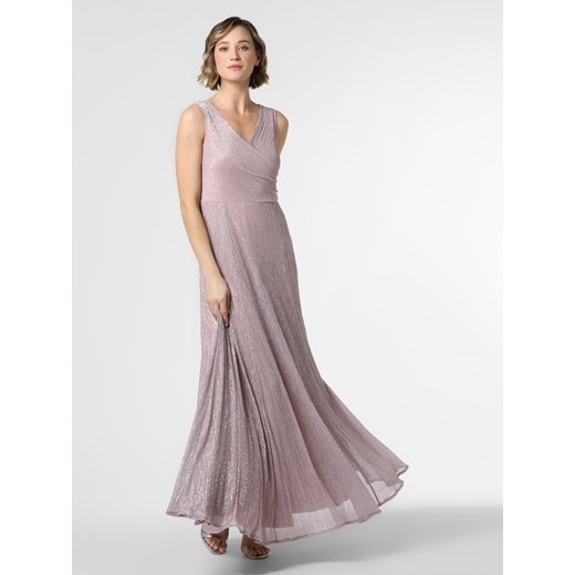 Vera Mont Collection sukienka różowa maxi z dekoltem v karnawałowa 