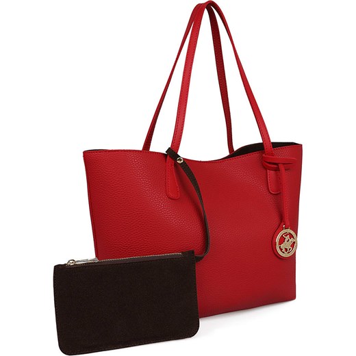 Shopper bag w kolorze czerwonym - 28 x 44 x 14 cm  Beverly Hills Polo Club OneSize okazja Limango Polska 