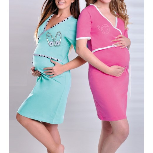 koszula dla kobiet w ciąży i matek karmiących ASIA "4 kolory" moraj rozowy bawełniane