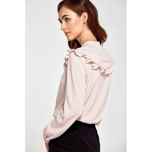 Różowa bluzka z falbankami w kropki  Merg 42 merg.pl