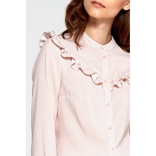Różowa bluzka z falbankami w kropki Merg  42 merg.pl