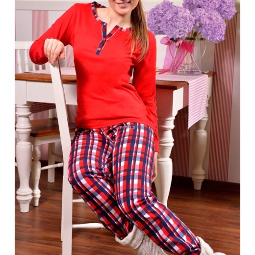 piżama NIKA "różne wzory" moraj czerwony abstrakcyjne wzory