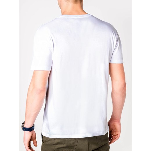 T-shirt męski z nadrukiem S558 - biały