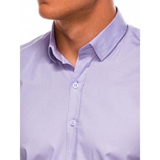 Koszula męska Ombre fioletowa elegancka wiosenna z długim rękawem 