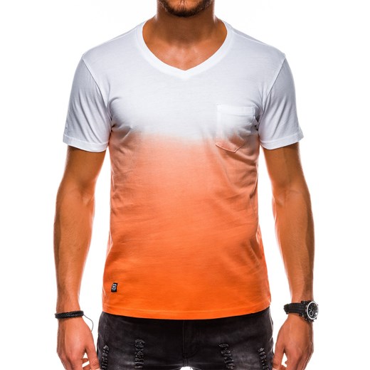 Ombre t-shirt męski wielokolorowy z krótkim rękawem na wiosnę 