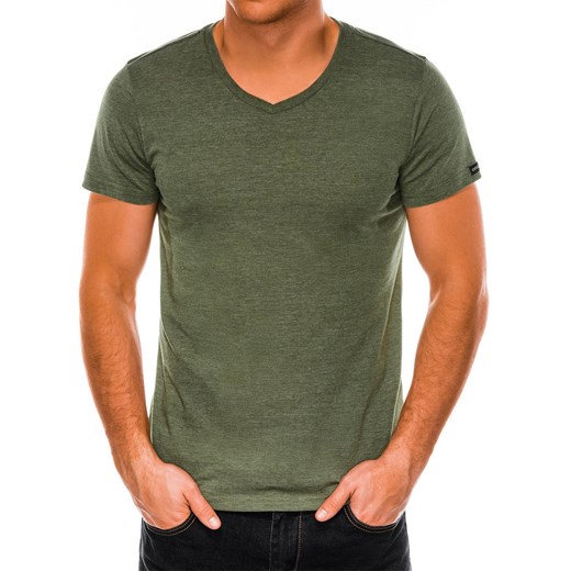 T-shirt męski Ombre bez wzorów zielony z krótkim rękawem casual 