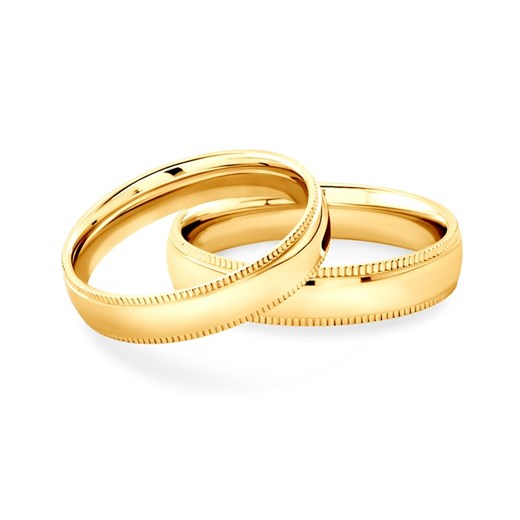 Obrączki ślubne: złote, okrągłe, 4 mm