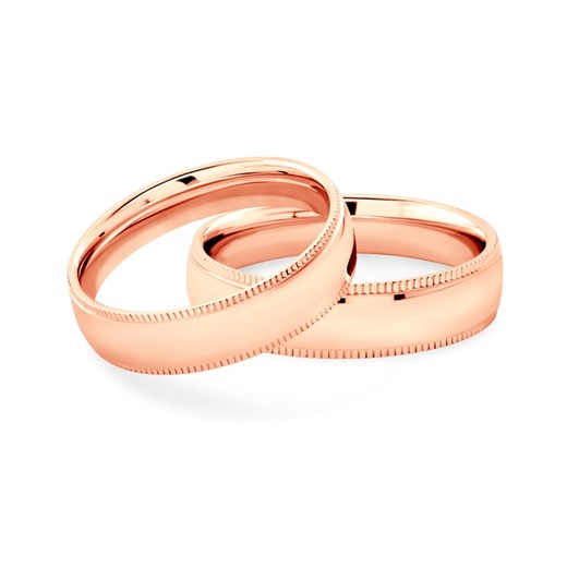 Obrączki ślubne: różowe złoto, okrągłe, 5 mm