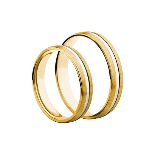 Obrączki ślubne: dwukolorowe złoto, półokrągłe, 4 mm