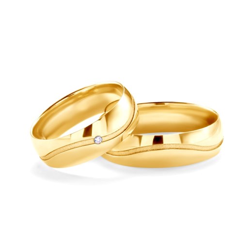 Obrączki ślubne: złote, okrągłe, 6 mm
