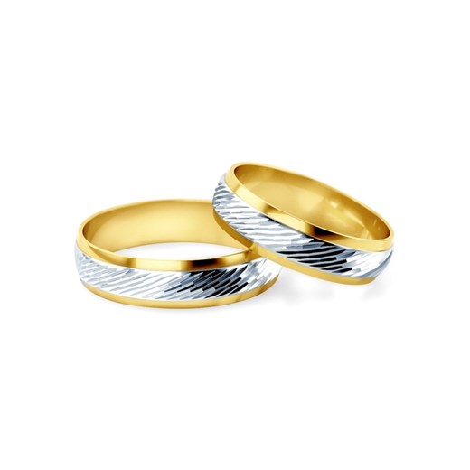 Obrączki ślubne: dwukolorowe złoto, z fazą, 5 mm