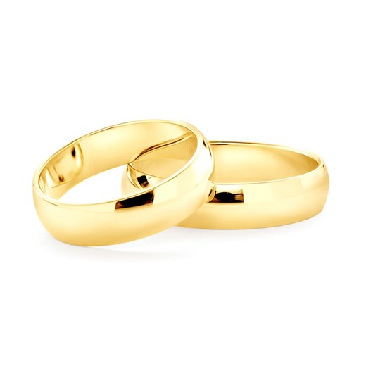 Obrączki ślubne: złote, półokrągłe, 5 mm
