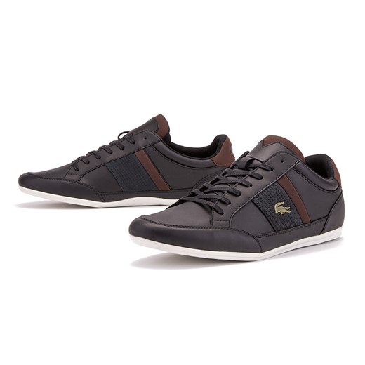 Buty sportowe męskie Lacoste czarne jesienne wiązane