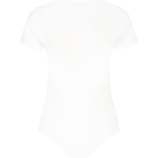 Guess bluzka damska biała z okrągłym dekoltem z krótkimi rękawami 