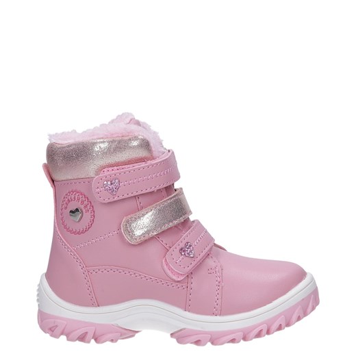 Buty zimowe dziecięce Casu różowe na rzepy 