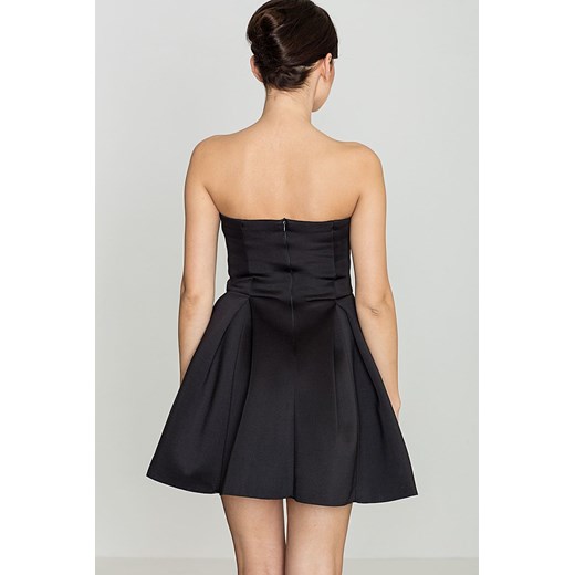 Sukienka czarna mini bez wzorów bez rękawów 