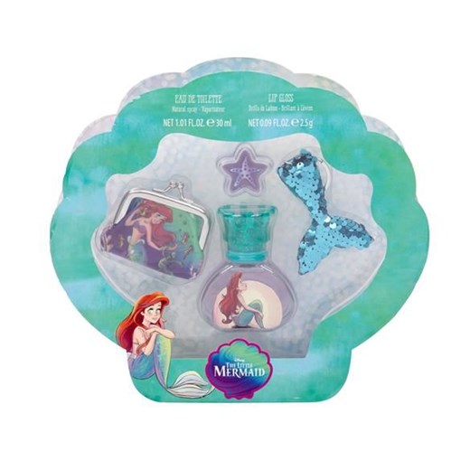Disney Princess The Little Mermaid Woda toaletowa 30 ml + Błyszczyk 2,5 g + Portfel + Breloczek