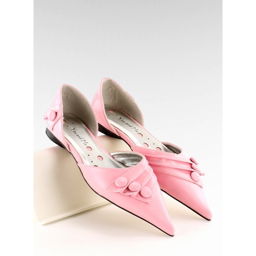 Pantoflelki z guzikami 39029-8A pink   38 omnido.pl
