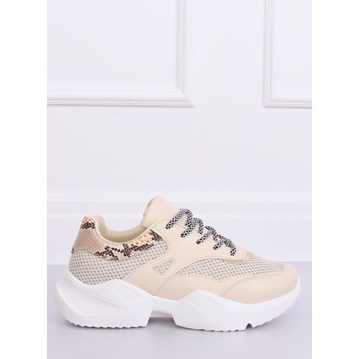 Buty sportowe damskie płaskie wiązane bez wzorów z tkaniny