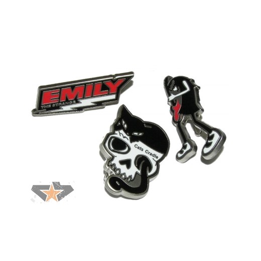 przypinki metalowe EMILY THE STRANGE - EMILY ROCKS - 5152125 - ZESTAW 3 SZTUK 