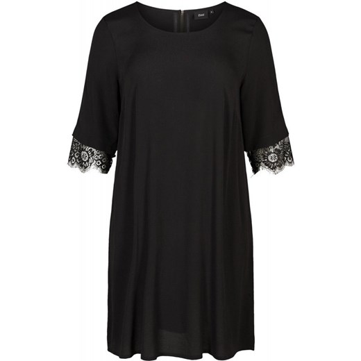 Sukienka czarna Zizzi z okrągłym dekoltem 