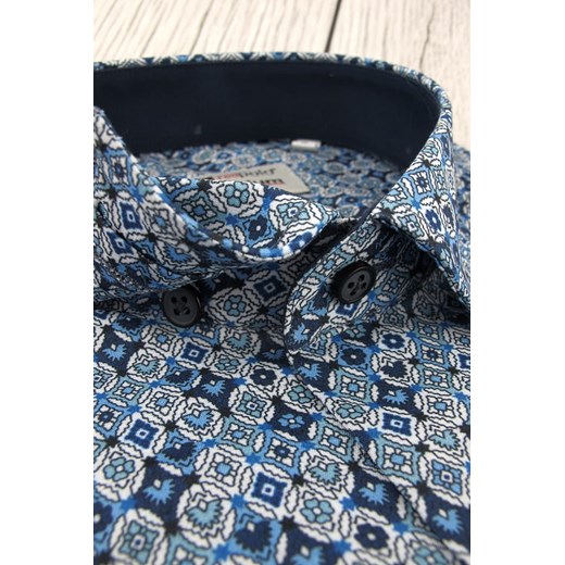 Koszula męska z tkaniny w abstrakcyjne wzory z długimi rękawami 