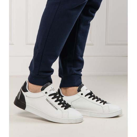 Buty sportowe męskie Trussardi Jeans sznurowane skórzane 