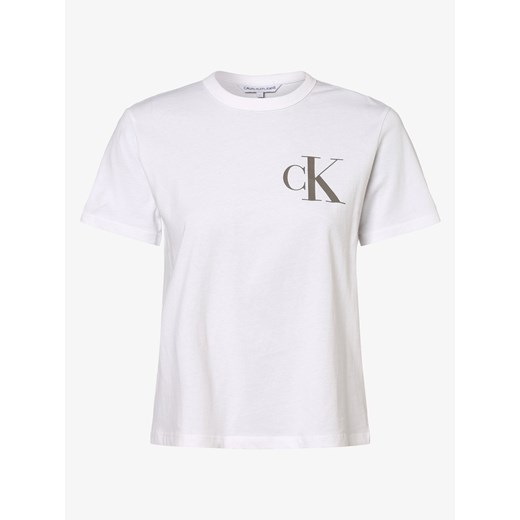 Calvin Klein Jeans - T-shirt damski, biały Calvin Klein  M vangraaf
