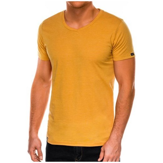 T-shirt męski Ombre żółty z krótkim rękawem 