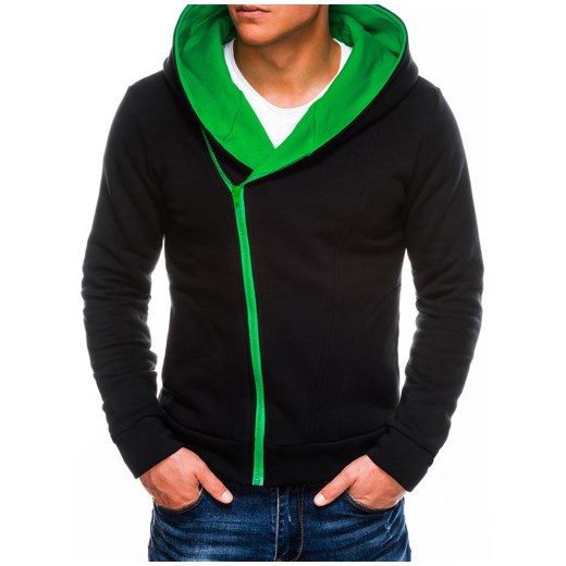 Bluza męska rozpinana z kapturem PRIMO - czarno/zielona